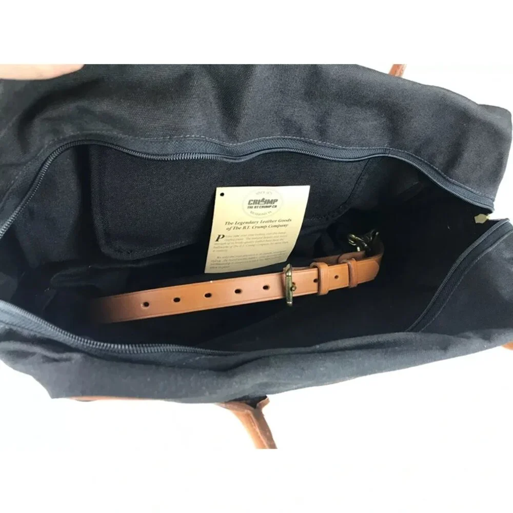 Crump Unisex Adults Navy Blue Brown Inner‎ Pocket Top Handle Satchel Bag Size L